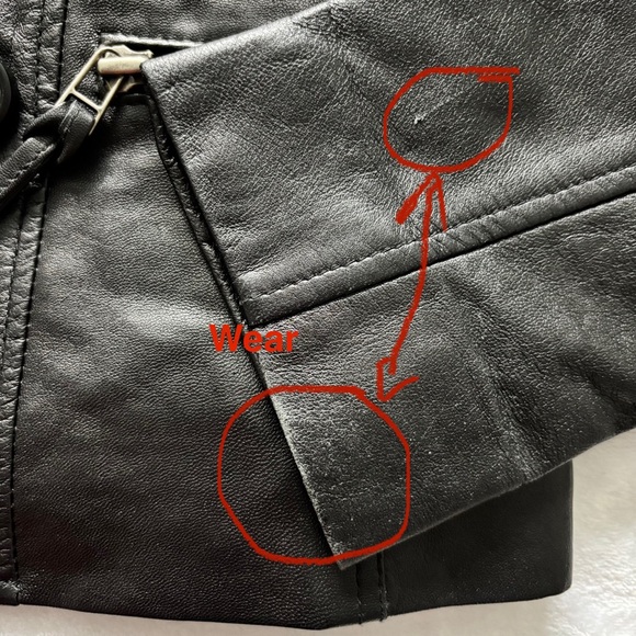 BOD & CHRISTENSEN Ariel Black Long Sleeve Genuine Leather Biker Jacket--M - Picture 11 of 16